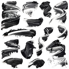 Set of black mascara on white