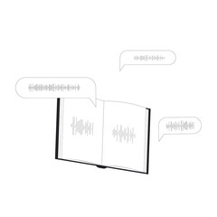 Audiobook. Knowledge, education, learning symbol. Study, research.