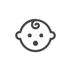 Obraz premium Baby simple black vector icon. Glyph symbol.