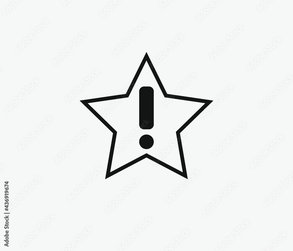 Poster exclamation vector icon. editable stroke. symbol in line art style for design, presentation, website