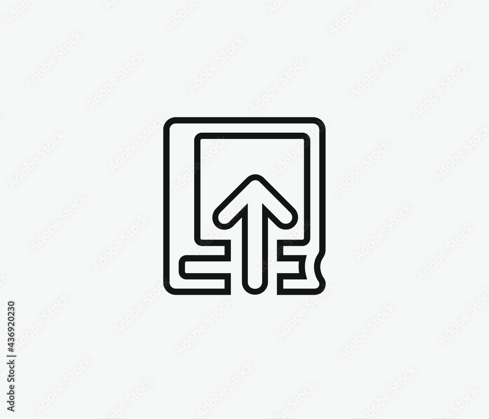 Poster upload vector icon. editable stroke. symbol in line art style for design, presentation, website or a