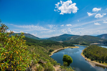 Meandro De Melero, Located In Extremadura Spain. Landscape Of Nature And The Alagón River.