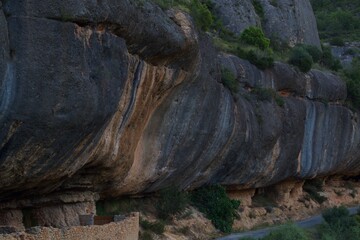 Sport climbing routes in the sport climbing spot, Catalonia.