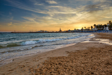 Sunset at Limanaki Beach in Ayia Napa, Cyprus.