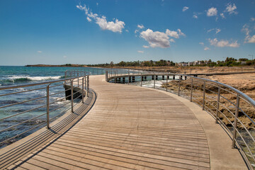 Fototapeta premium Ayia Napa beach promenade seafront, Cyprus.