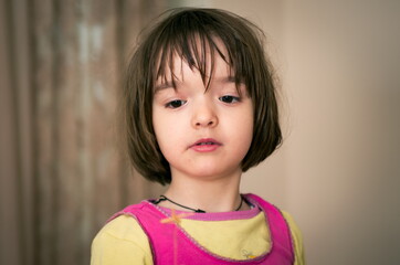 Little girl portrait at home