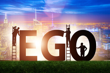 Concept of ego with businessman