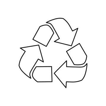 Vector Recycle icon, symbol or emblem isolated on white background. Reduce, reuse, recycle sign with for ecological zero waste concept and lifestyle