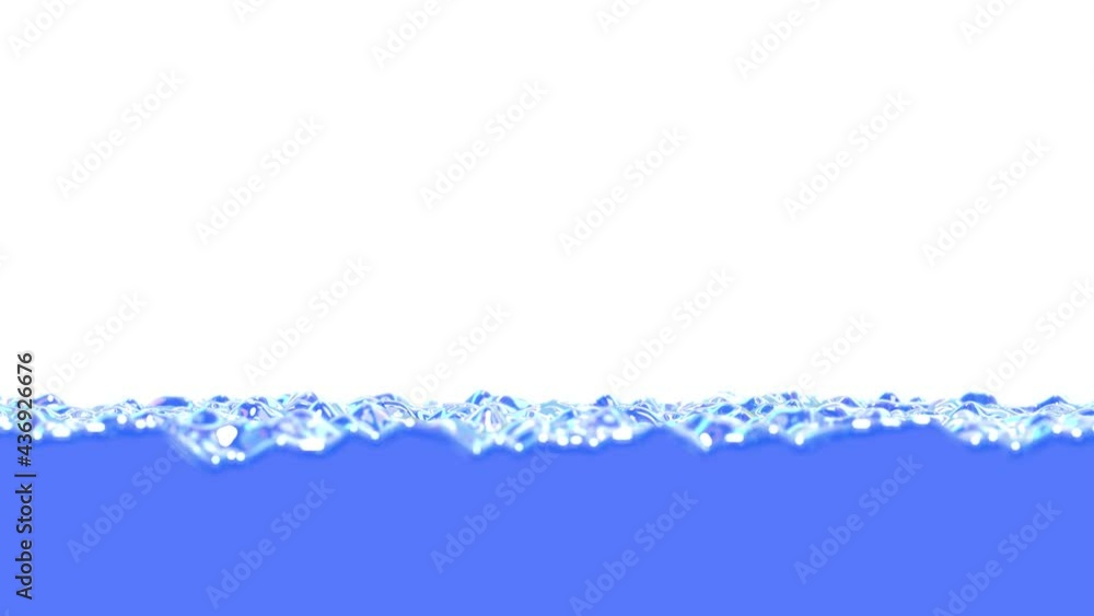 Poster realistic slow motion 3d animation of the pouring blue water screen fill rendered in uhd with alpha 