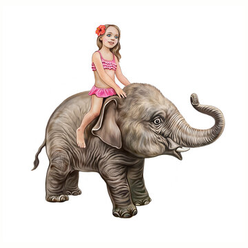 Girl on an elephant
