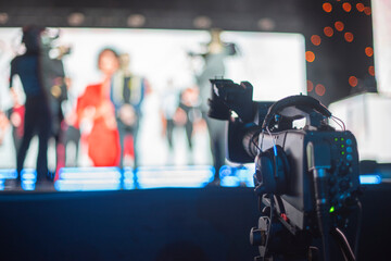 stream at a concert in a hall without spectators