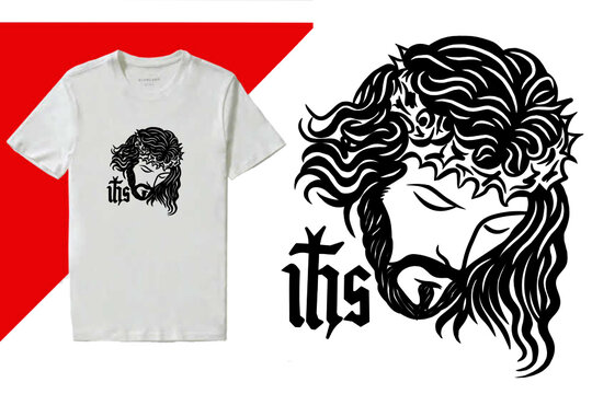 t shirt design concept with jesus face 