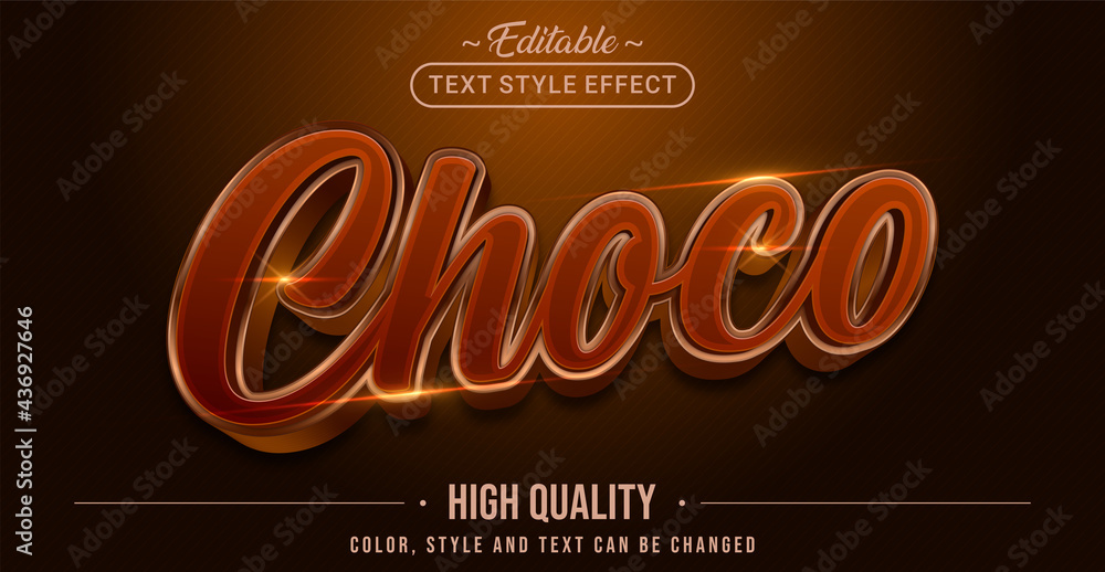 Aufkleber editable text style effect - chocolate text style theme.