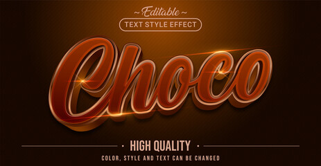 Editable text style effect - Chocolate text style theme.