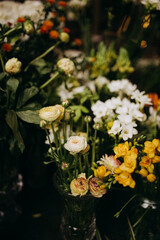flower arrangements in the garden in summer
