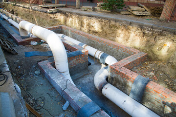 The pipes are in the trench
