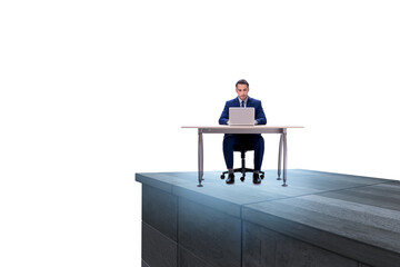 Businessman self isolating on the top