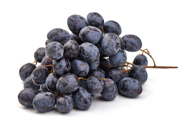 Dark blue grape, isolated on white background. High resolution image.