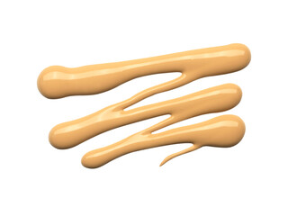 Creamy foundation blot on white background. Isolated