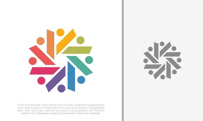Global Community Logo Icon Elements Template. Community human Logo template vector. Community health care. Abstract Community logo. Human Resources Consulting Company.