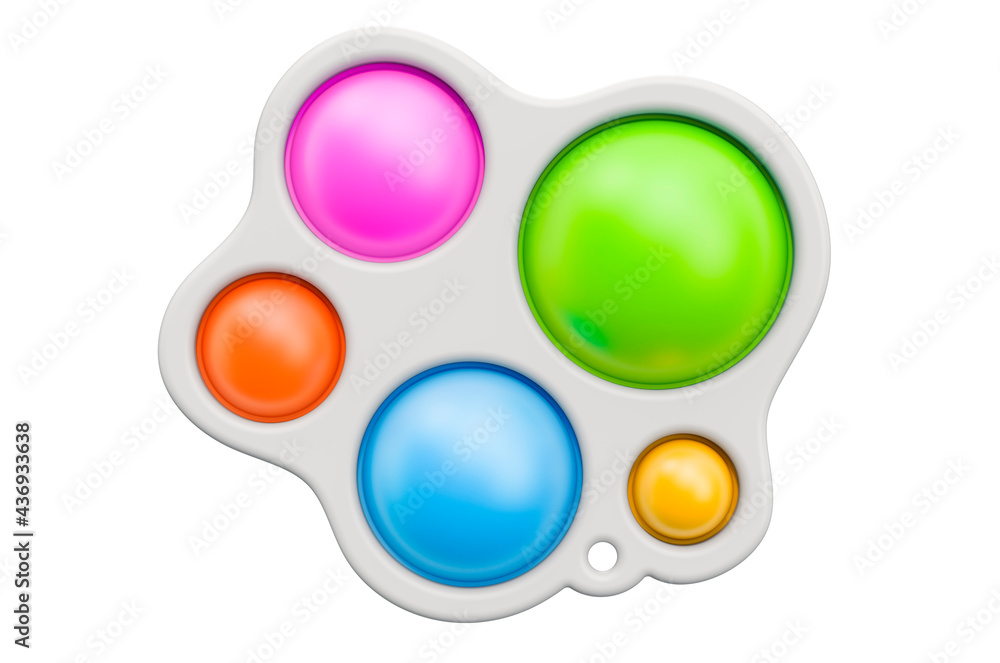 Poster simple dimple, fidget toy. 3d rendering