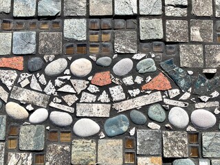 Stone wall background, showing different textures
