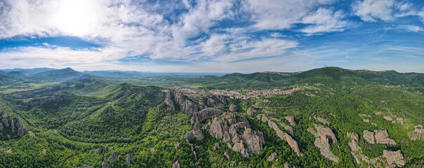 Fototapeta na wymiar Aerial Panorama of Belogradchik Rocks, Bulgaria