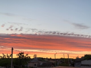 sunset over the city