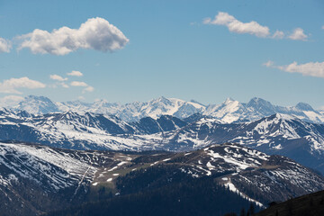 Landscape of mountains in spring in Rio di Pusteria, South Tyron, Italy.