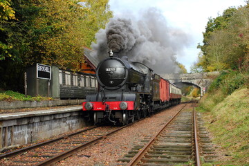 26-10-2015 Ex-LNER D49 4-4-0 "Morayshire" on a photo charter at the Bo'ness and Kinneil Railway.