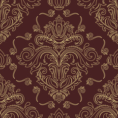 Orient classic pattern. Seamless abstract background with vintage elements. Orient brown and golden background. Ornament for wallpaper and packaging