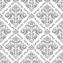 Classic seamless pattern. Damask orient ornament. Classic vintage background. Orient light silver ornament for fabric, wallpaper and packaging