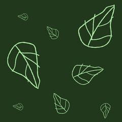 Leaf vector illustration on a dark green background