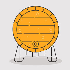 Barrel beer draw drink alcohol liquid enjoy icon - Vector