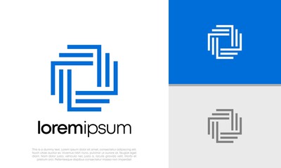 Innovative high tech logo template. Abstract artificial intelligence logo.