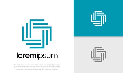 Innovative high tech logo template. Abstract artificial intelligence logo.