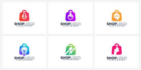 Creative Shopping logo or icon design collection
