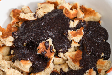 tortillas with poppy seeds cooking process. add poppy seeds with sugar