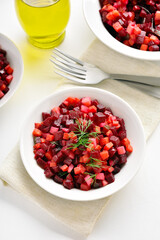Beet salad in bowl