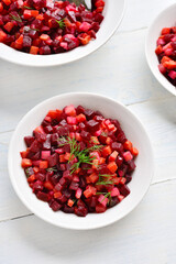 Beet salad in bowl