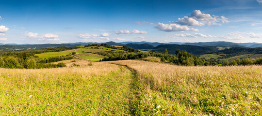 View from Wierchy Rybczańskie to Lake Solińskie and the Bieszczady Mountains, Polanczyk, Solina /...