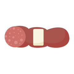 Tasty fresh ham icon isolated vector illustration.