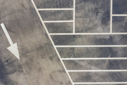 Aerial view of an empty parking lot in Sebastian River High School in Vero beach, Florida, United States.