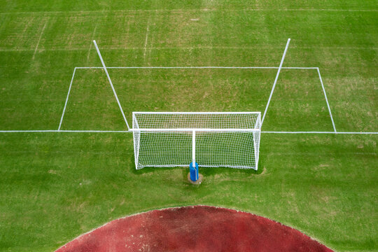 Aerial view of football field at Sebastian River High School in Vero beach, Florida, United States.