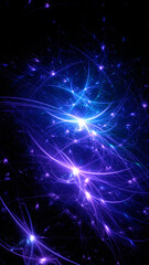 Fototapeta premium Abstract background, smooth multicolored lines on a black background.