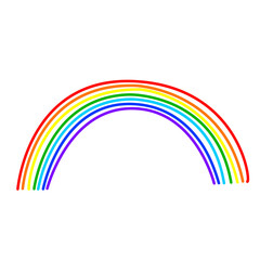 Multicolored rainbow on a white background.
