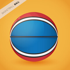 Ball blue basketball sport team play vector illustration