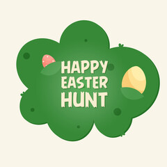 Isolated happy easter hunt card Vector illustration