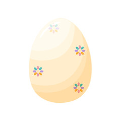 Isolated white easter egg symbol holiday vector illustration
