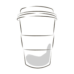 Isolated cup cartoon coffee drink draw vector illustration